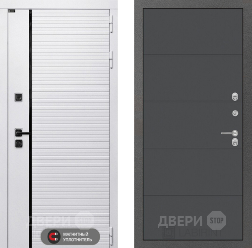 Входная металлическая Дверь Лабиринт (LABIRINT) Royal 13 Графит софт в Домодедово