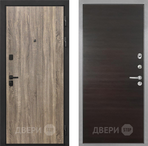 Входная металлическая Дверь Интекрон (INTECRON) Профит Black Дуб Турин Гладкая Эковенге поперечный в Домодедово