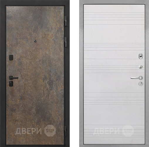 Входная металлическая Дверь Интекрон (INTECRON) Профит Black Гранж ФЛ-316 Белый ясень в Домодедово