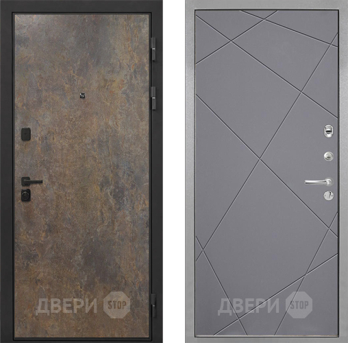 Дверь Интекрон (INTECRON) Профит Black Гранж Лучи-М Графит софт в Домодедово