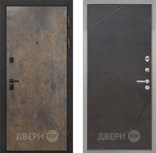 Входная металлическая Дверь Интекрон (INTECRON) Профит Black Гранж Лучи-М Венге распил кофе в Домодедово