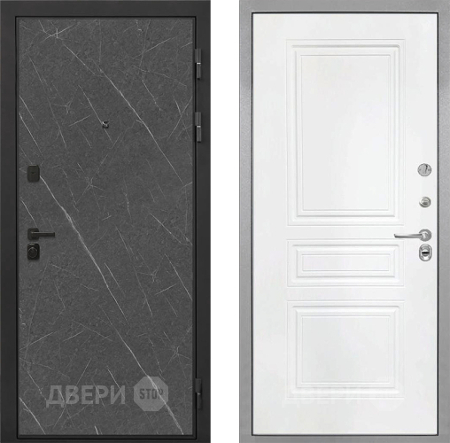 Входная металлическая Дверь Интекрон (INTECRON) Профит Black Гранит Лава Оникс ФЛ-243 Белый матовый в Домодедово