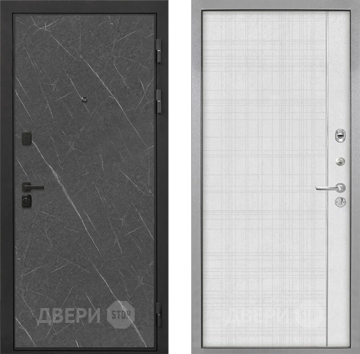 Входная металлическая Дверь Интекрон (INTECRON) Профит Black Гранит Лава Оникс В-07 с молдингом Лофт белый в Домодедово