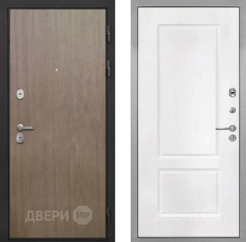 Входная металлическая Дверь Интекрон (INTECRON) Гектор Венге Коричневый КВ-2 Белый матовый в Домодедово