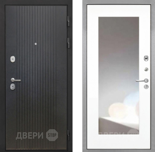 Входная металлическая Дверь Интекрон (INTECRON) Гектор ФЛ-295 ФЛЗ-120-М Зеркало Белый матовый в Домодедово