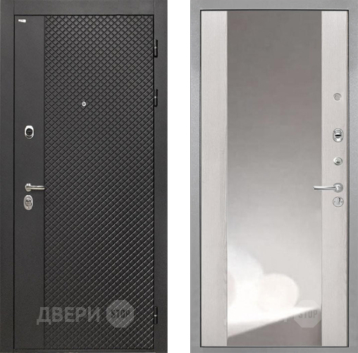 Дверь Интекрон (INTECRON) Олимпия Black 4К ФЛЗ-516 Зеркало Сосна белая в Домодедово