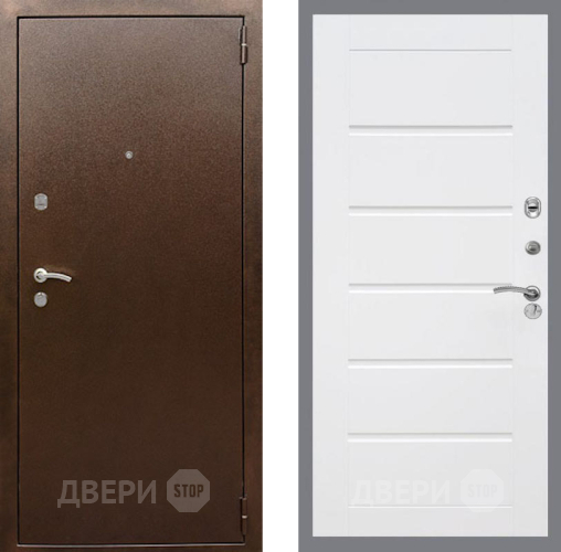 Дверь Рекс (REX) 1А Медный Антик Сити Белый ясень в Домодедово