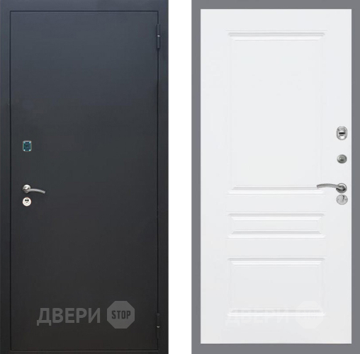 Входная металлическая Дверь Рекс (REX) 1A Черный Муар FL-243 Силк Сноу в Домодедово