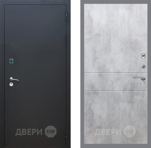 Дверь Рекс (REX) 1A Черный Муар FL-290 Бетон светлый в Домодедово