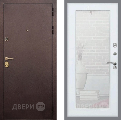 Дверь Рекс (REX) Лайт 3К Зеркало Пастораль Силк Сноу в Домодедово