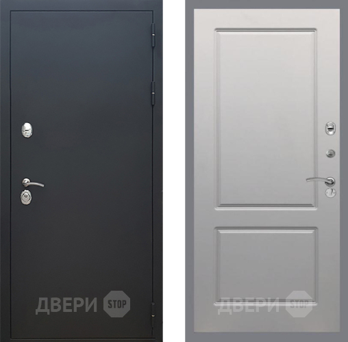 Входная металлическая Дверь Рекс (REX) 5 Черный Муар FL-117 Грей софт в Домодедово