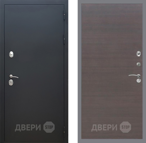 Входная металлическая Дверь Рекс (REX) 5 Черный Муар GL венге поперечный в Домодедово