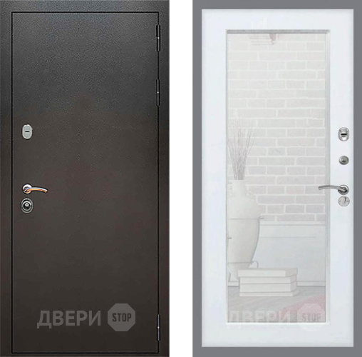 Входная металлическая Дверь Рекс (REX) 5 Серебро Антик Зеркало Пастораль Силк Сноу в Домодедово