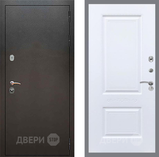 Входная металлическая Дверь Рекс (REX) 5 Серебро Антик Смальта Силк Сноу в Домодедово