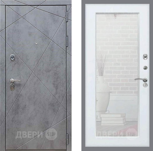 Дверь Рекс (REX) 13 Бетон Темный Зеркало Пастораль Силк Сноу в Домодедово
