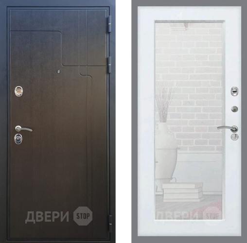 Входная металлическая Дверь Рекс (REX) Премиум-246 Зеркало Пастораль Белый ясень в Домодедово