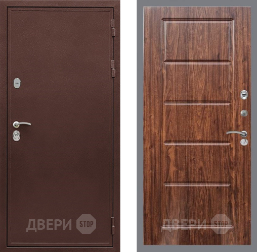 Входная металлическая Дверь Рекс (REX) 5 металл 3 мм FL-39 орех тисненый в Домодедово